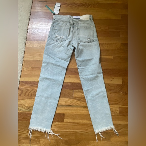 &Denim/H&M factory distressed light wash low rise boyfriend jean size 0 - Picture 4 of 7